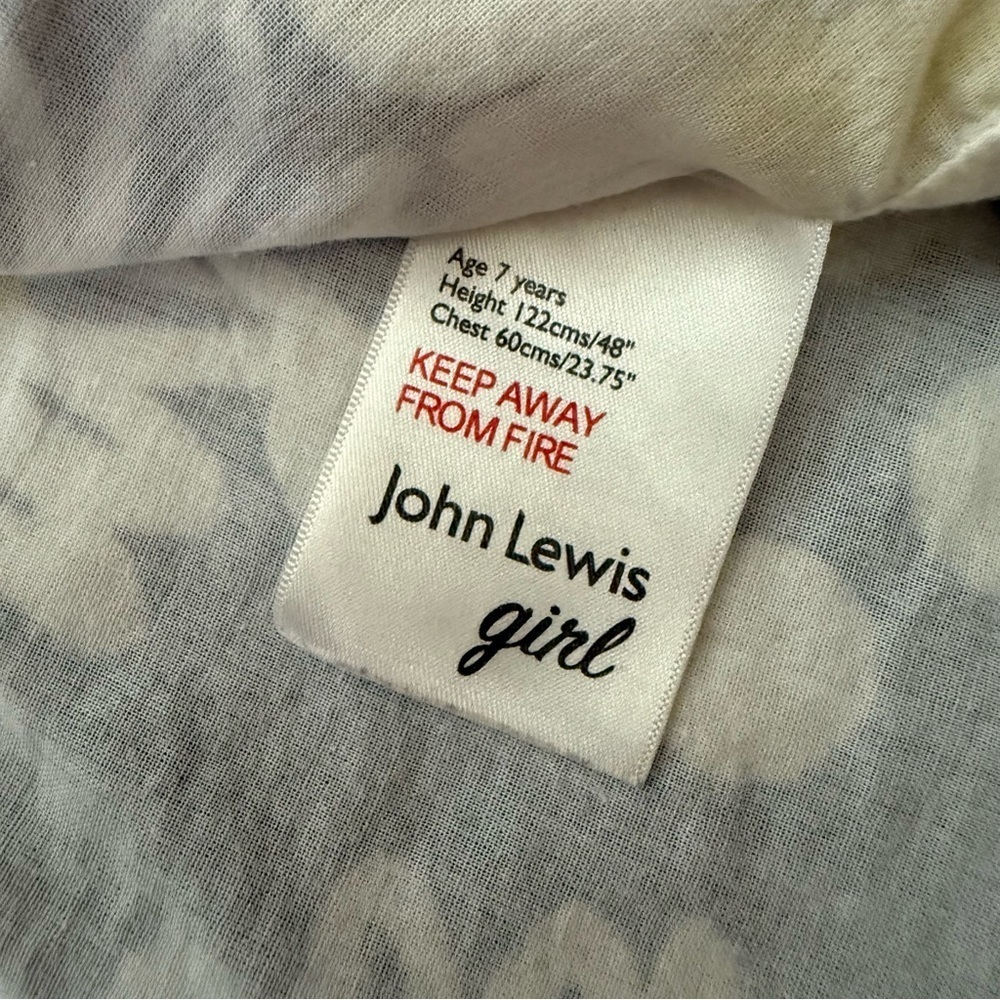 John Lewis Girls size 7 Blue & White Floral Sleeveless Cotton Dress - Picture 4 of 5
